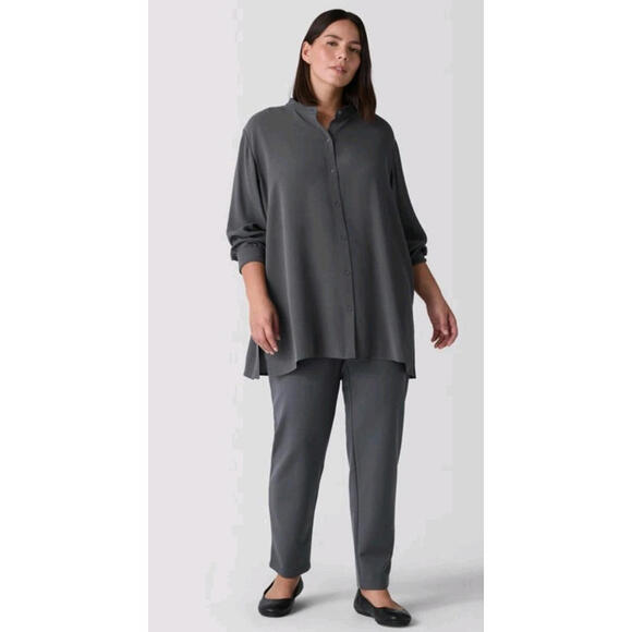 Eileen Fisher Pants - Eileen Fisher Women's Pants 24W Italian Fabric Crepe Stretch Gray Linen Blend #Z